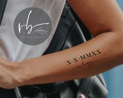 Roman Numerals Unisex Script Tattoo Design Script Calligraphy Names