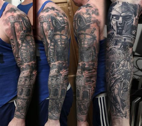 38 likes, 0 comments - zsboutiquetattoo on September 26, 2022: "- CUSTOM ROMAN/Gladiator SLEEVE Left Arm (outter upper touchup) • 4 Full Day Sessions ——— .... 