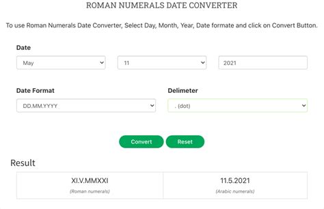 Roman to Arabic Date Converter WebNots