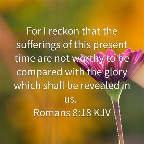 Romans 8:18 KJV: For I reckon that the sufferings of this present …