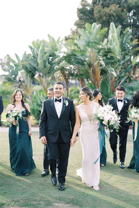 Romantic Emerald Green, White and Gold Southern California Wedding ...