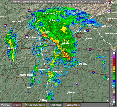 Atlanta Georgia Doppler weather radar loop. Includes a long loop that can animate up to 6 hours of NEXRAD radar data.. 