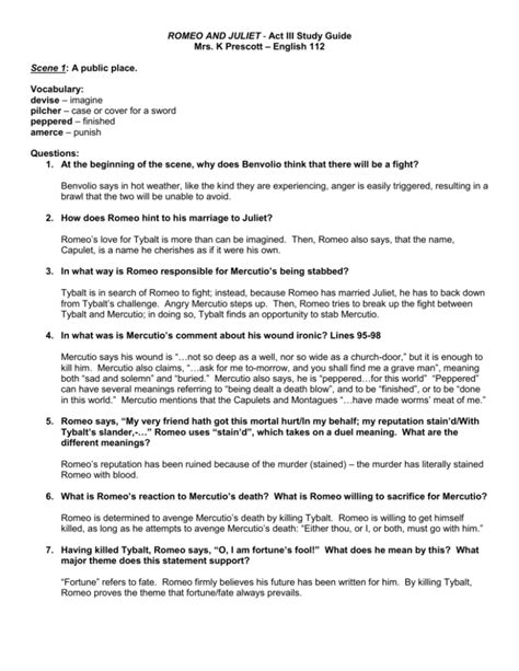Romeo and juliet readers guide sheet. - Ski doo freestyle park 550f 2007 sled service manual.