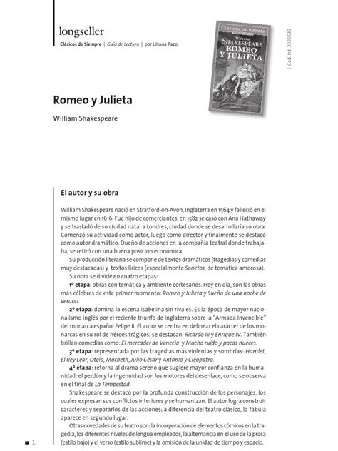 Romeo juliet acto iv lectura guía de estudio clave de respuestas. - Deutz 80 90 100 105 manuale d'officina.