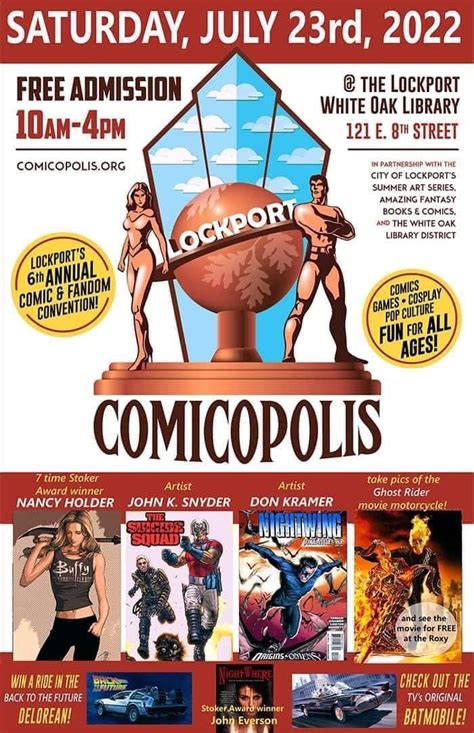 Romeoville comic con. on August 10 & 11, 2024! Oklahoma Comic Convention is a two day event being held at the Cox Business Convention Center (100 Civic Center, Tulsa, OK 74103) and will bring together a diverse list of guests, vendors, artists, and fan groups, in an affordable, family-friendly environment. Would you like to be a vendor, a volunteer, host a panel or ... 