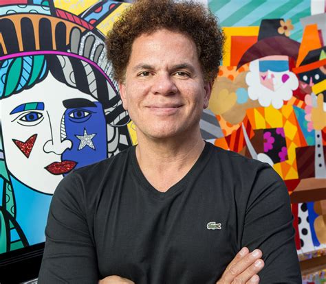 Romero brito. Romero Britto is a painter, printmaker, and sculptor, and his work is influenced by pop art, cubism and street art. His work often includes bold patterns, bright colours, playful themes and hard-edged compositions. Romero was born in 1963 in Recife, Brazil. In 1983 he left Brazil to go to Paris, France, and he discovered the works of Pablo Picasso and Henri Matisse. 