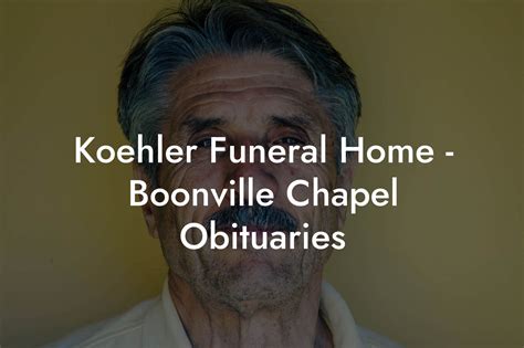 Ronald Noe - Boonville, Indiana , Koehler Funeral Home