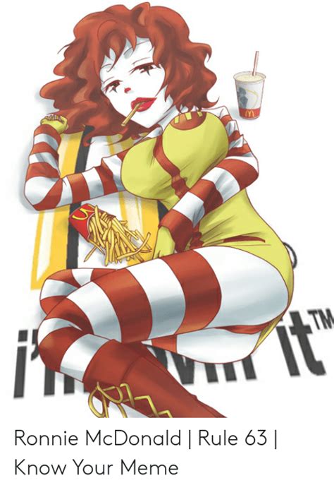 Ronald mcdonald rule 63. 10K views, 106 likes, 13 comments, 13 shares, Facebook Reels from Mashed: The Strict Rule About Ronald McDonald #McDonalds #RonaldMcDonald #Rules. Mashed · Original audio 