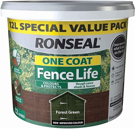 Ronseal One Coat Fence Life Forest Green Exterior Wood Paint …