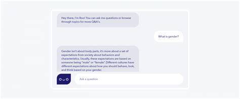 Roo chatbot.  Roo is not a human and can only answer certain questions.  Manche...