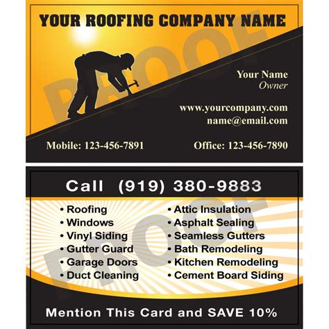 Roofing Business Cards Templates
