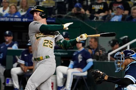 Rooker, Laureano go back-to-back as A’s outslug Royals 12-8