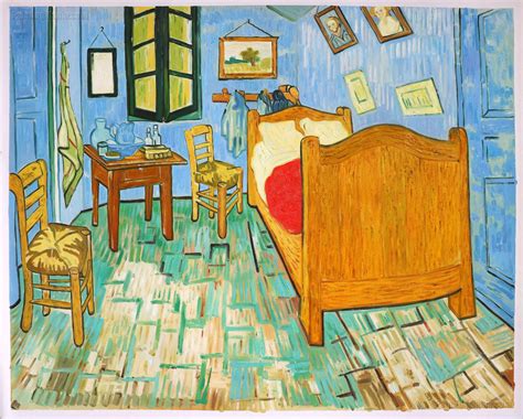  Van Gogh’s painting of his room in the Yellow House. On the walls his own paintings with just a bed, desk, and two chairs, but through his choice of complimentary colours the room comes alive. Free Worldwide Shipping. : 1-2 days from stock. 7 weeks if not in stock. € 550,00. € 490,00. 