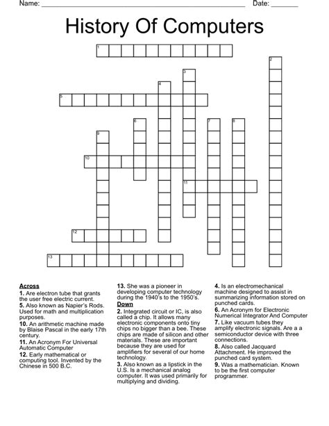 Room sized early computer crossword clue. The Crossword Solver found 30 answers to "room sized early compt", 5 letters crossword clue. The Crossword Solver finds answers to classic crosswords and cryptic crossword puzzles. Enter the length or pattern for better results. Click the answer to find similar crossword clues . Enter a Crossword Clue. 