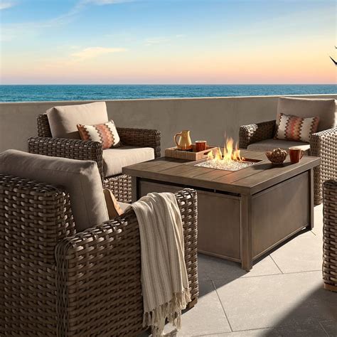 GDF Studio 7-Piece Coral Bay Outdoor Gray Aluminum Sofa Chat Set With Fire Table, Dark Gray by GDFStudio (29) $2,301. Best Seller. 7-Piece DeSoto Teak Finish Acacia Wood Patio Dining Set by GDFStudio (47) $948. Sponsored. More Colors. GDF Studio 5-Piece Stanford Outdoor Acacia Wood Dining Set, Teak by GDFStudio (8) $714.. 