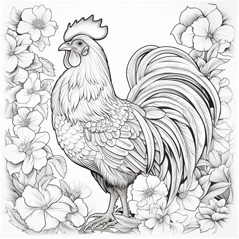 Rooster Coloring Page Rooster Coloring Pages For Adults