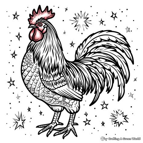 Rooster Coloring Shee