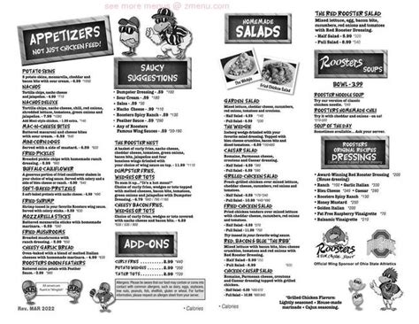 Roosters menu fairfield ohio. The actual menu of the Roosters pizzeria. Prices and visitors' opinions on dishes. Log In. English . Español . Русский . Ladin, lingua ladina . Where: Find: Home / USA / Zanesville, Ohio / Roosters, 3545 Maple Ave / Roosters menu; Roosters Menu. Add to wishlist. Add to compare #45 of 148 fast food in Zanesville . Proceed to the ... 