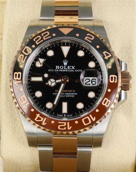 The Rolex Root Beer introduced in 2018 (126711CHNR) typically sells for around 22,000 USD. The GMT-Master Root Beer in Detail. The first Rolex GMT-Master Root Beer debuted in the early 1970s and bore the reference number 1675/3. This model uses plexiglass and is equipped with the in-house caliber 1570. As of …. 