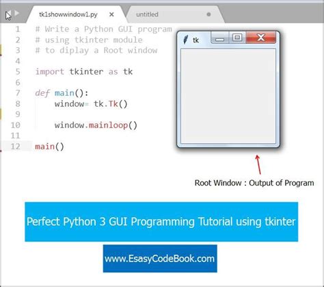Root python tkinter. root, text='Open', command=self.  However, when using root = ...