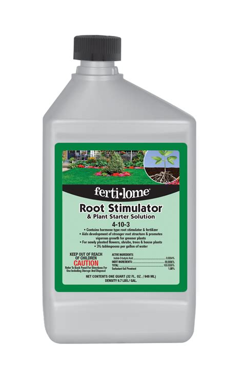 Root stimulator for trees. Use every time you plant trees, shrubs, Roses, annuals and perennials to stimulate early root formation and stronger root development. Reduces transplant shock and promotes greener, more vigorous plants. Application Rates: Flowers, shrubs and trees: 3-1/2 tablespoons per gallon of water. Mix 1-8 pints per plant transplanted. 