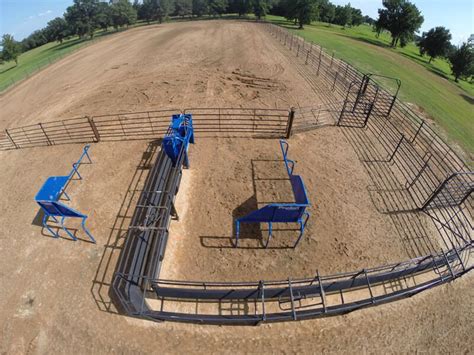 Roping arena ideas. depth. With a dressage arena you need to accommodate a training or full court (a 20-by-40 or 20-by-60-meter area, respec-tively), but for an arena for jumping or cow work, you’ll need at least a 100-by-200-foot area. Fabian recommends a 150-by-300 space for a roping arena. The bigger the arena, the more versatile it is. 