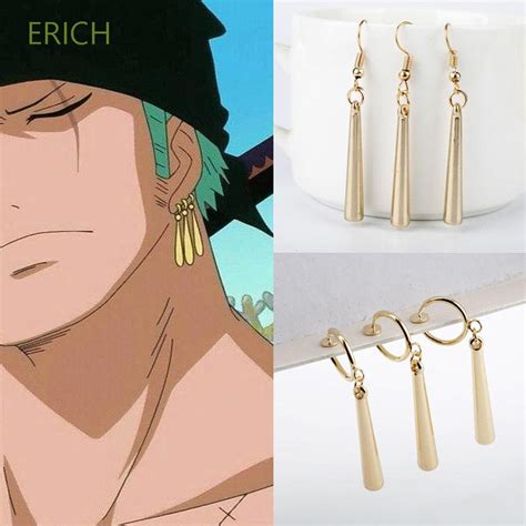 Roronoa zoro earrings. The Zoro cosplay earrings made of metal, they're a very close match to roronoa zoro's actual earrings ★Roronoa Zoro Earrings Size : 1.3in * 0.15in. Weight : 0.35oz. Definitely a good investment for those venturing into OP cosplay or who just want to have anime based jewelry ★Identical to Roronoa Zoro Cosplay -- Literally gives you need ... 