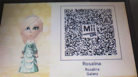 Rosalina mii qr code. Dec 20, 2020 · If you're using the New Nintendo 3DS, the New 3DS XL, or the New 2DS, you won't need the scanner. 3. Select QR Code/Image Options. This is usually the last menu option. 4. Select Scan QR Code. The camera on the front of the top wing of the 3DS will activate and you'll see the capture window on the top display. 5. 