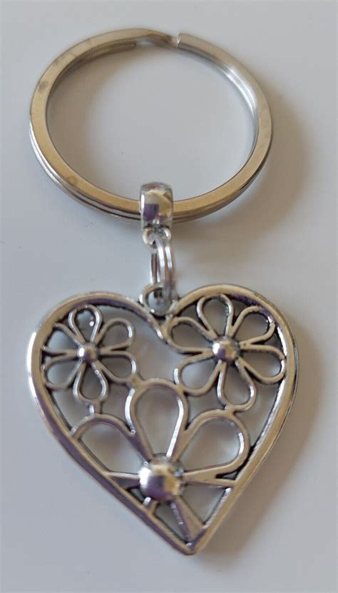 Rose And Heart Keyring eBay