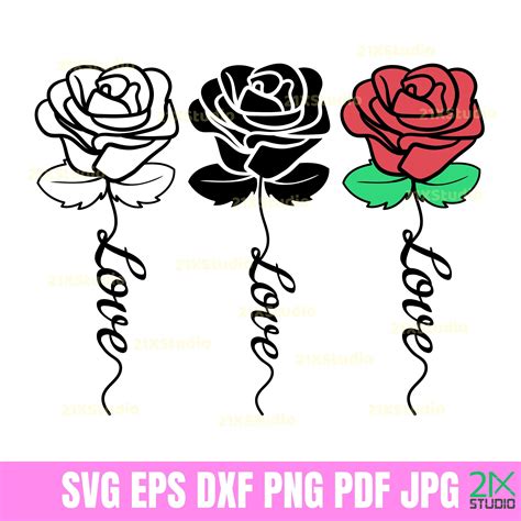 Rose Svg File - Etsy