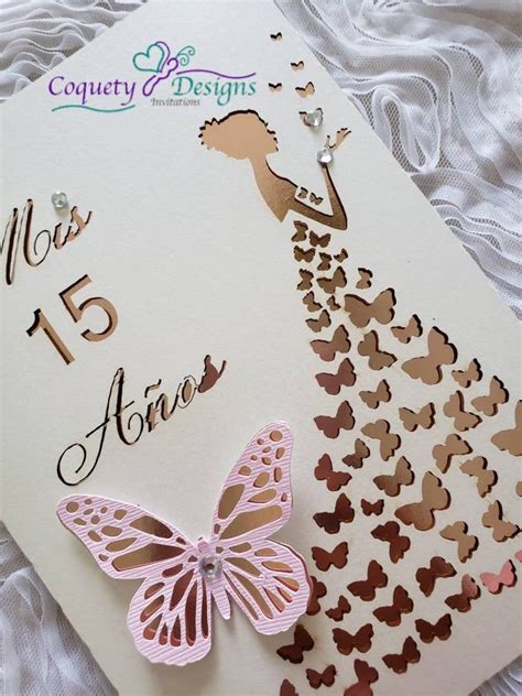 Check out our quinceanera invitations rose gold butterfly selection for the very best in unique or custom, handmade pieces from our invitations shops.
