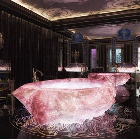 Rose quartz bathtub. Baldi proudly presents a truly unique item, a one-of-a-kind masterpiece: a Rose Quartz crystal bathtub. Priced 1 million and 200.000 Euros, the astonishing bath was carved out of a single block of Rose Quartz Crystal found in the Amazonian rainforest, weighting approx. 10,000 kg. The Baldi’s creative director, Luca Bojola, decided to keep the ... 