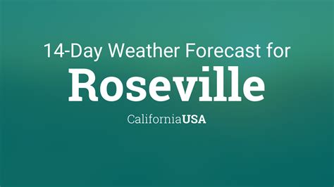 Roseville, CA Expanded 15-Day Forecast