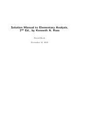 Ross Elementary Analysis Solutions Manual