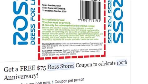 Ross In Store Coupons Printable
