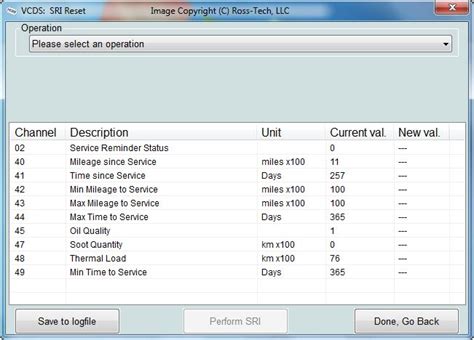 Ross-Tech: VCDS Tour - SRI Reset