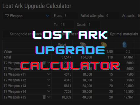 Roster gold calculator lost ark. Apr 21, 2022 · Here it will show you how much you should use on the first tab and then count it as you go down all these 4 tabs. This works with every type of Tier Item. Just add the amount of levels you want to hone it, add the resources and the prices from your market and walla! It will count it for you. Have fun honing! Lost Ark is a game that follows your ... 