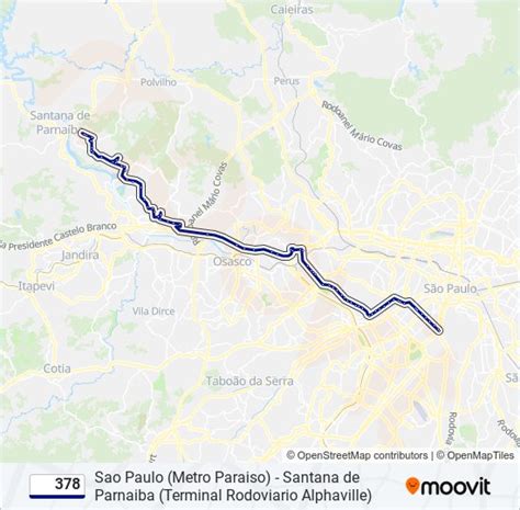 Rota da linha 378: horários, paradas e mapas - Sao Paulo (Metro …