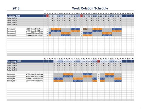 Rotating Work Schedule Template Excel Templates
