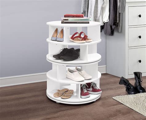 Rotating shoe rack. 3-Tier Rotating Shoe Rack - Freestanding Vertical Shoe Carousel with Adjustable Racks Holds 18Pairs. by Rebrilliant. $38.99 $79.99. ( 87) Fast Delivery. FREE Shipping. Get it by Sat. Feb 10. 