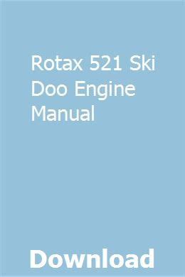 Rotax 521 ski doo engine manual. - Manuale di orion 520 a ph-metro.
