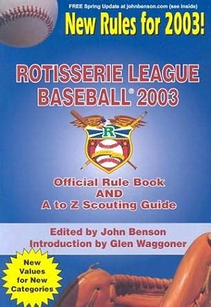 Rotisserie league baseball official manual and a to z scouting guide 2003. - Hyundai r200w 7 radbagger reparaturanleitung download herunterladen.