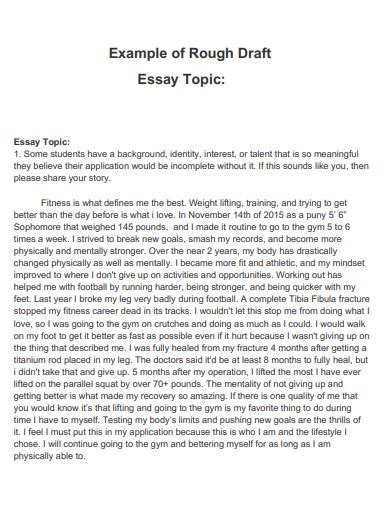 Rough Draft Examples College Essay Rough Draft Example Basic mla