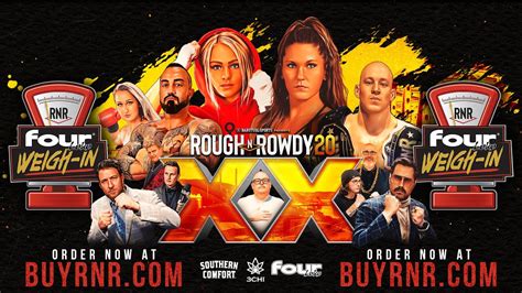 April 23, 2021 ·. Full #RnR14 FIGHT CARD FOR TONIGHT: Watch 20 brawls, 5 title fights, ring girl contest and more starting at 8 PM on BuyRnR.com 🥊 Rough N' Rowdy Brawl.. 