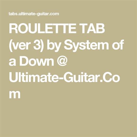 soad roulette solo tab