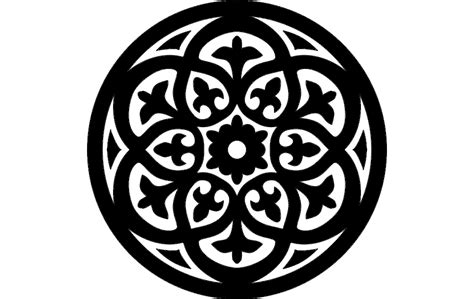 Round Floral Pattern Free Vector DXF File Free Download Vectors File