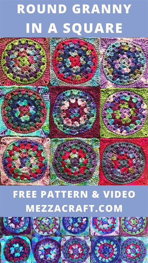 Round Granny in a Square Crochet Motif With Video Tutorial Free Pattern