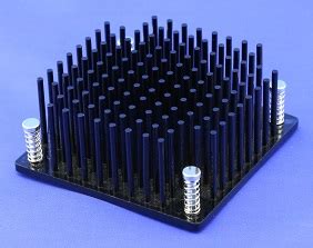 Round Pin Heatsink with Push Pins - by Cold Forging