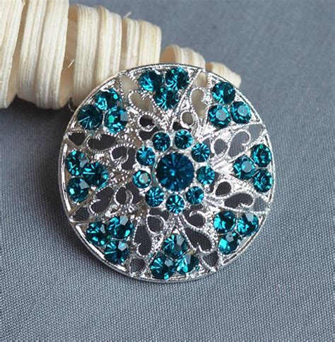 Round Rhinestone Button - Etsy