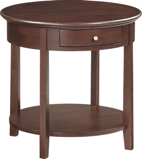 Round Side Table With Drawer